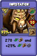 Wizard101 Life spell card: Infestation, Spell ID 9430