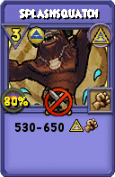 Wizard101 Myth spell card: Splashsquatch, Spell ID 9082