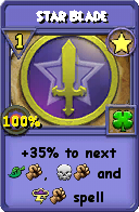 Wizard101 Star spell card: Star Blade, Spell ID 9433