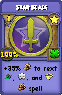 Wizard101 Star spell card: Star Blade, Spell ID 9581