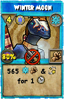 Wizard101 Ice spell card: Winter Moon, Spell ID 9771
