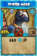Wizard101 Ice spell card: Winter Moon, Spell ID 9773