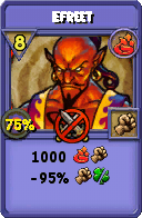 Wizard101 Fire spell card: Efreet, Spell ID 10000