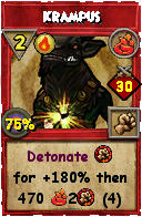 Wizard101 Fire spell card: Krampus, Spell ID 10007