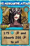 Wizard101 Ice spell card: Ice Morganthe Attack, Spell ID 10016