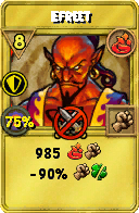 Wizard101 Fire spell card: Efreet, Spell ID 10027