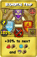 Wizard101 Balance spell card: Elemental Trap, Spell ID 10054
