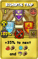 Wizard101 Balance spell card: Elemental Trap, Spell ID 10055