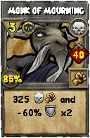 Wizard101 Death spell card: Monk of Mourning, Spell ID 10066