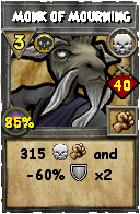 Wizard101 Death spell card: Monk of Mourning, Spell ID 10069