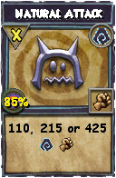 Wizard101 Shadow spell card: Natural Attack, Spell ID 10074