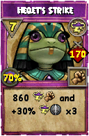 Wizard101 Storm spell card: Heqet's Strike, Spell ID 10086