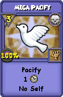 Wizard101 Death spell card: Mega Pacify, Spell ID 10095