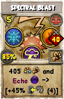 Wizard101 Balance spell card: Spectral Blast, Spell ID 10101