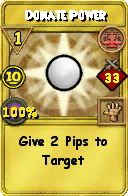 Wizard101 Balance spell card: Donate Power, Spell ID 10104
