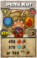 Wizard101 Balance spell card: Spectral Blast, Spell ID 10111