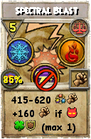 Wizard101 Balance spell card: Spectral Blast, Spell ID 10120
