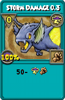 Wizard101 Storm spell card: Storm Damage 0.3, Spell ID 10125