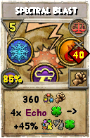 Wizard101 Balance spell card: Spectral Blast, Spell ID 10126