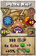 Wizard101 Balance spell card: Spectral Blast, Spell ID 10127