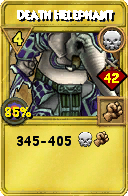 Wizard101 Death spell card: Death Helephant, Spell ID 10130