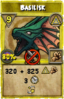 Wizard101 Myth spell card: Basilisk, Spell ID 10131