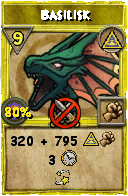Wizard101 Myth spell card: Basilisk, Spell ID 10132