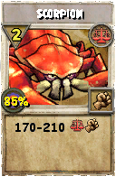 Wizard101 Balance spell card: Scorpion, Spell ID 10148