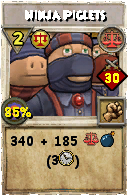 Wizard101 Balance spell card: Ninja Piglets, Spell ID 10154