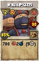 Wizard101 Balance spell card: Ninja Piglets, Spell ID 10155