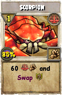 Wizard101 Balance spell card: Scorpion, Spell ID 10173