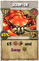 Wizard101 Balance spell card: Scorpion, Spell ID 10174