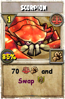 Wizard101 Balance spell card: Scorpion, Spell ID 10175
