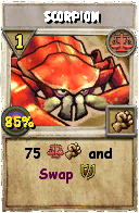 Wizard101 Balance spell card: Scorpion, Spell ID 10176
