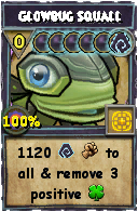 Wizard101 Shadow spell card: Glowbug Squall, Spell ID 10177