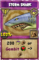 Wizard101 Storm spell card: Storm Shark, Spell ID 10178