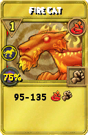Wizard101 Fire spell card: Fire Cat, Spell ID 10183