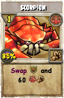 Wizard101 Balance spell card: Scorpion, Spell ID 10190