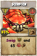 Wizard101 Balance spell card: Scorpion, Spell ID 10191