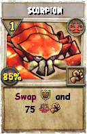 Wizard101 Balance spell card: Scorpion, Spell ID 10193