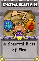 Wizard101 School 16 spell card: Spectral Blast Fire, Spell ID 10201