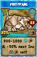 Wizard101 Ice spell card: Frostfang, Spell ID 10206