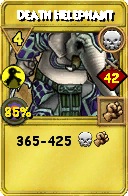 Wizard101 Death spell card: Death Helephant, Spell ID 10208