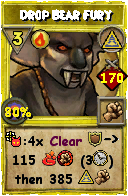 Wizard101 Myth spell card: Drop Bear Fury, Spell ID 10216