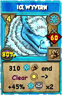 Wizard101 Ice spell card: Ice Wyvern, Spell ID 10224