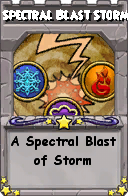 Wizard101 School 16 spell card: Spectral Blast Storm, Spell ID 10232