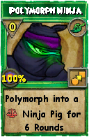 Wizard101 Life spell card: Polymorph Ninja, Spell ID 10246