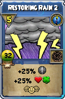 Wizard101 Cantrips spell card: Restoring Rain 2, Spell ID 10259