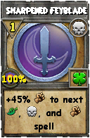 Wizard101 Death spell card: Sharpened Feyblade, Spell ID 10260