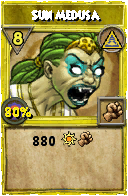 Wizard101 Myth spell card: Sun Medusa, Spell ID 10261